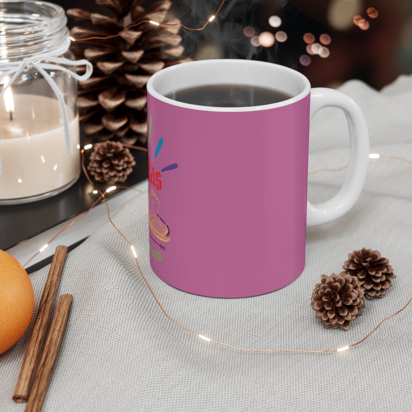 KaRas Bakery Bread Mug — 11oz Coffee Cup with Colorful Sunrise Pastry Design Printify