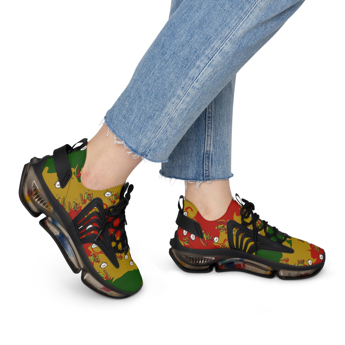 Women's Rasta Rooster Sneakers Printify