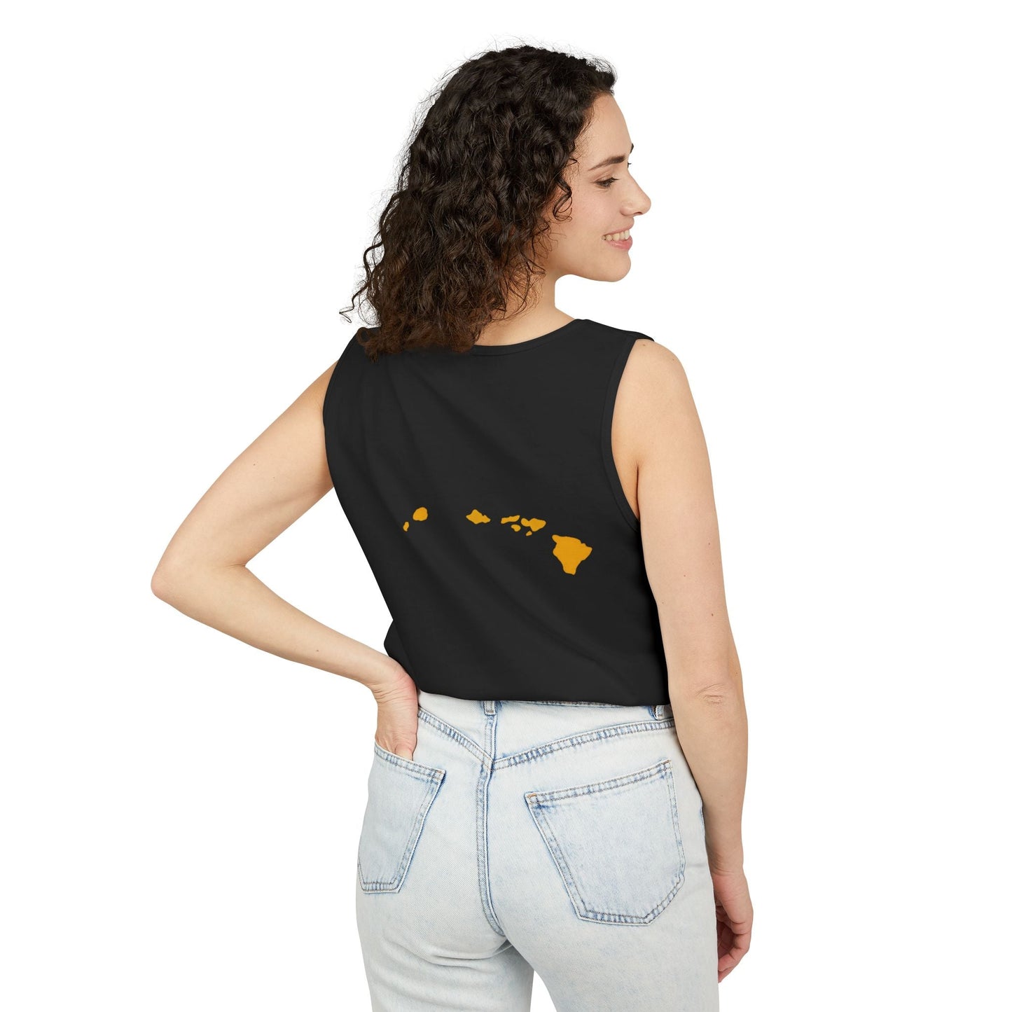 Kanaka Fyah Decorative Script Tank Top — Hawaiian Pride Graphic Tank Printify