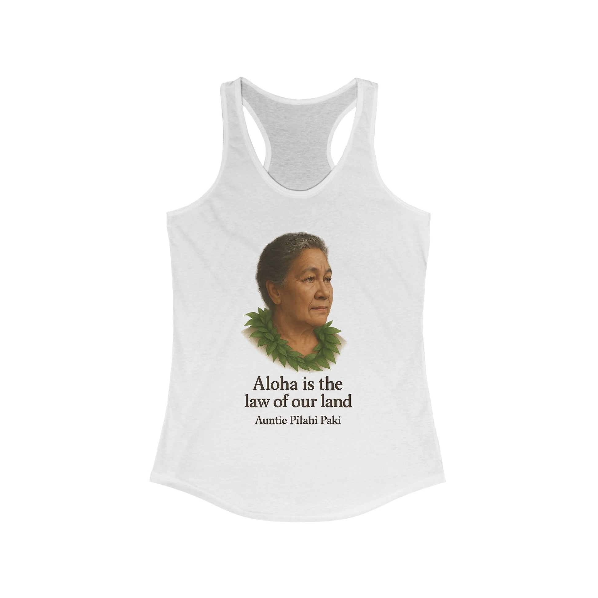 Tank Top Auntie Pilahi Paki Aloha Aloha is law Women's Racerback Printify
