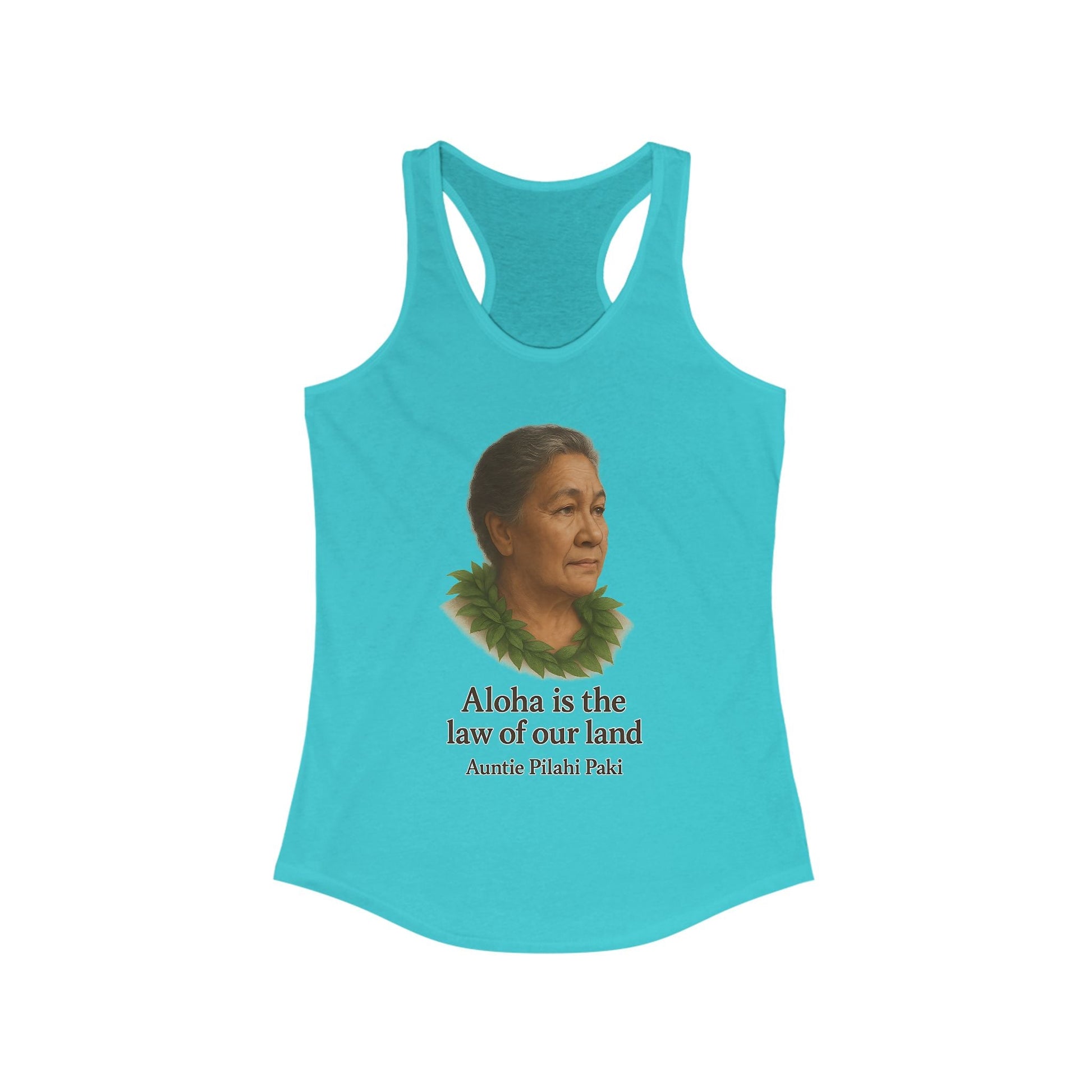 Tank Top Auntie Pilahi Paki Aloha Aloha is law Women's Racerback Printify