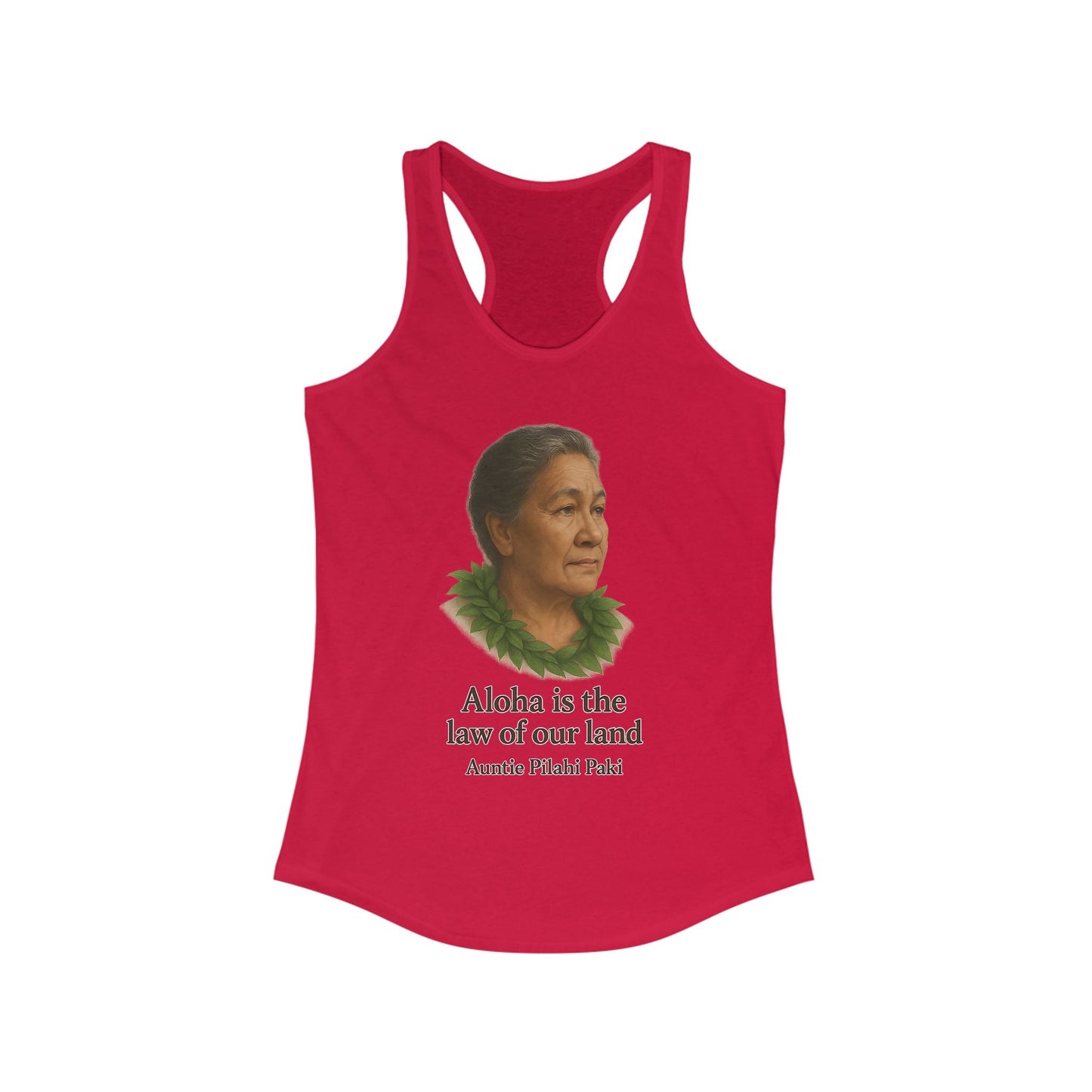 Tank Top Auntie Pilahi Paki Aloha Aloha is law Women's Racerback Printify