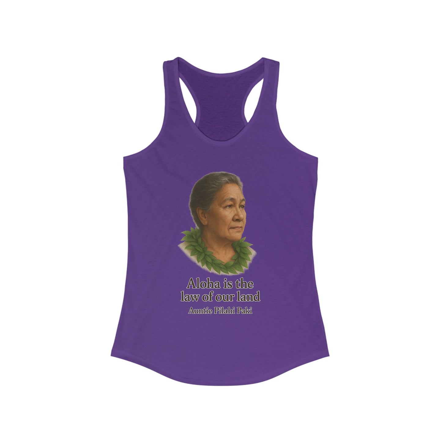 Tank Top Auntie Pilahi Paki Aloha Aloha is law Women's Racerback Printify