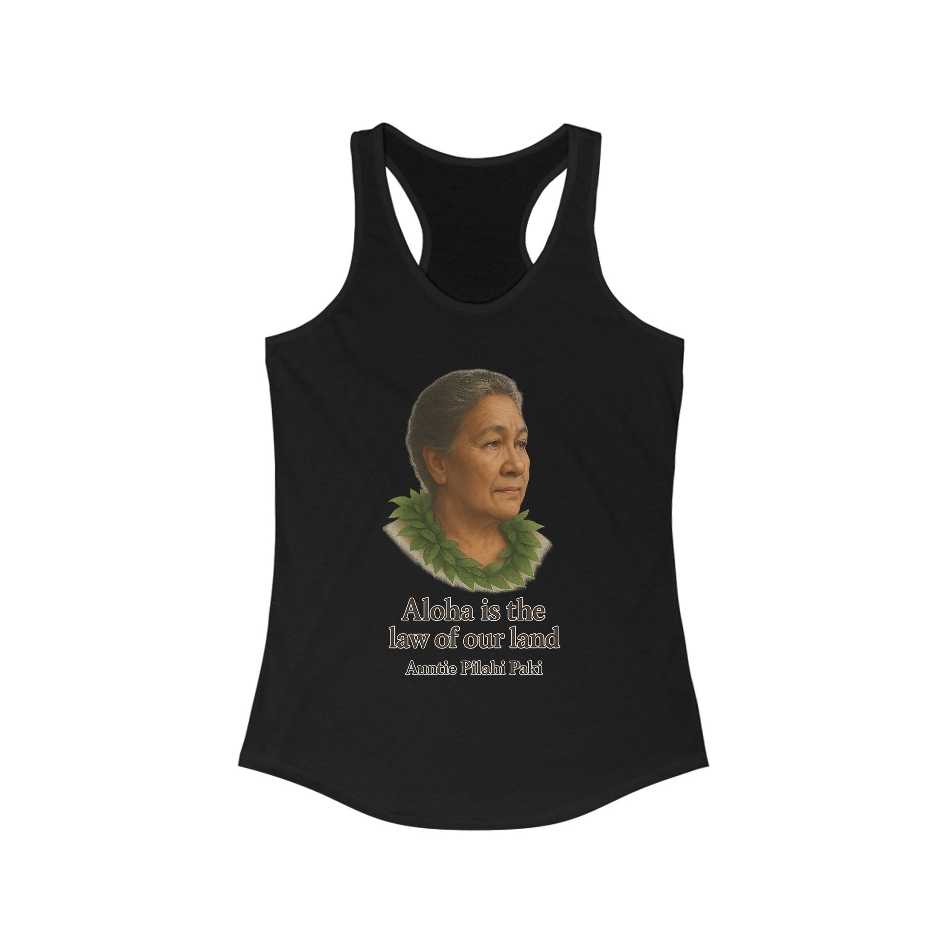 Tank Top Auntie Pilahi Paki Aloha Aloha is law Women's Racerback Printify