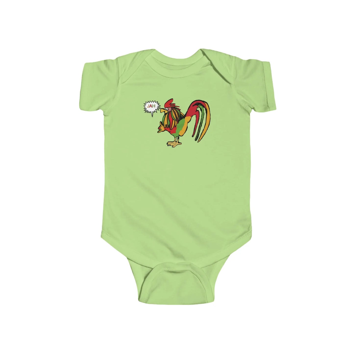 Infant Rasta Rooster Jersey Bodysuit Printify