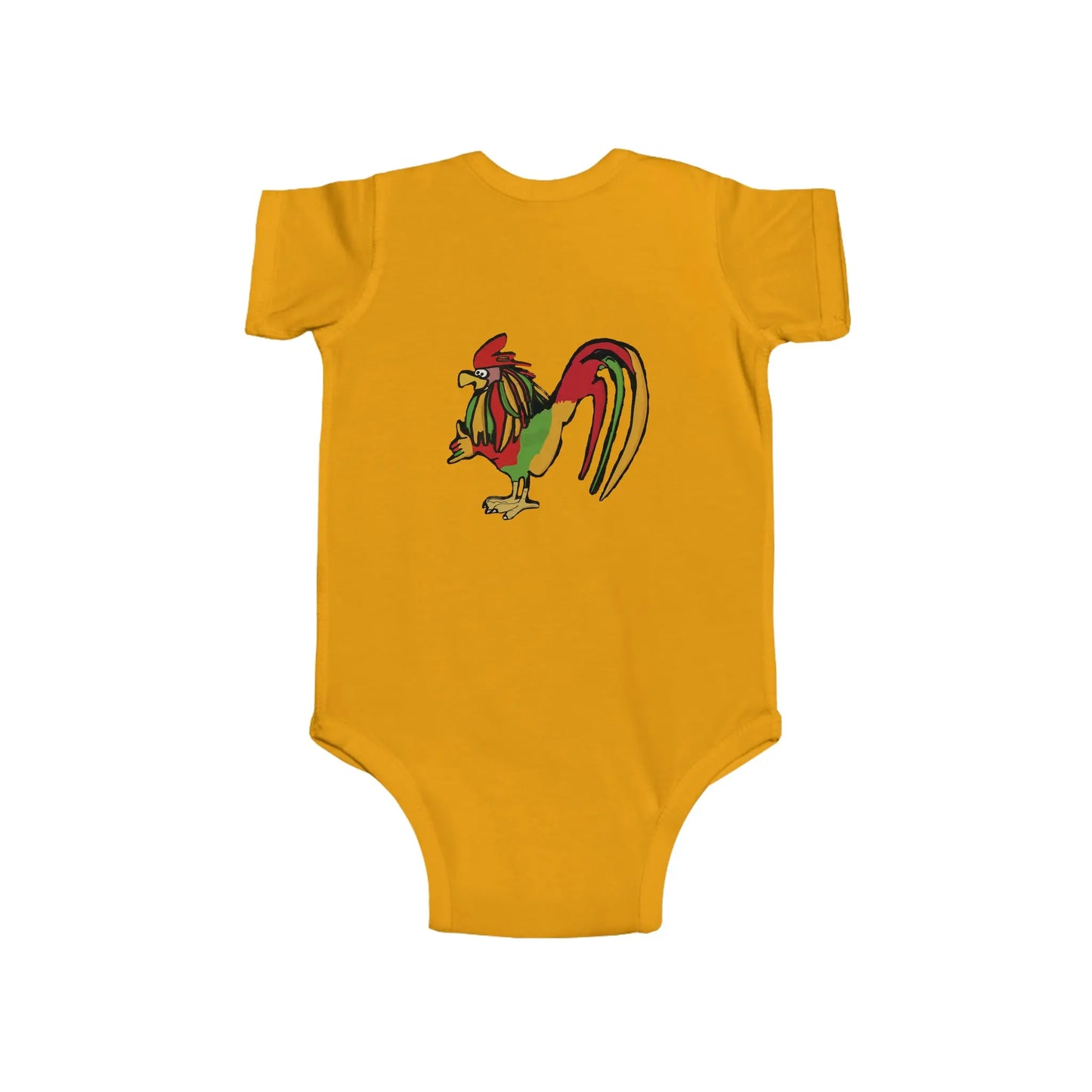 Infant Rasta Rooster Jersey Bodysuit Printify