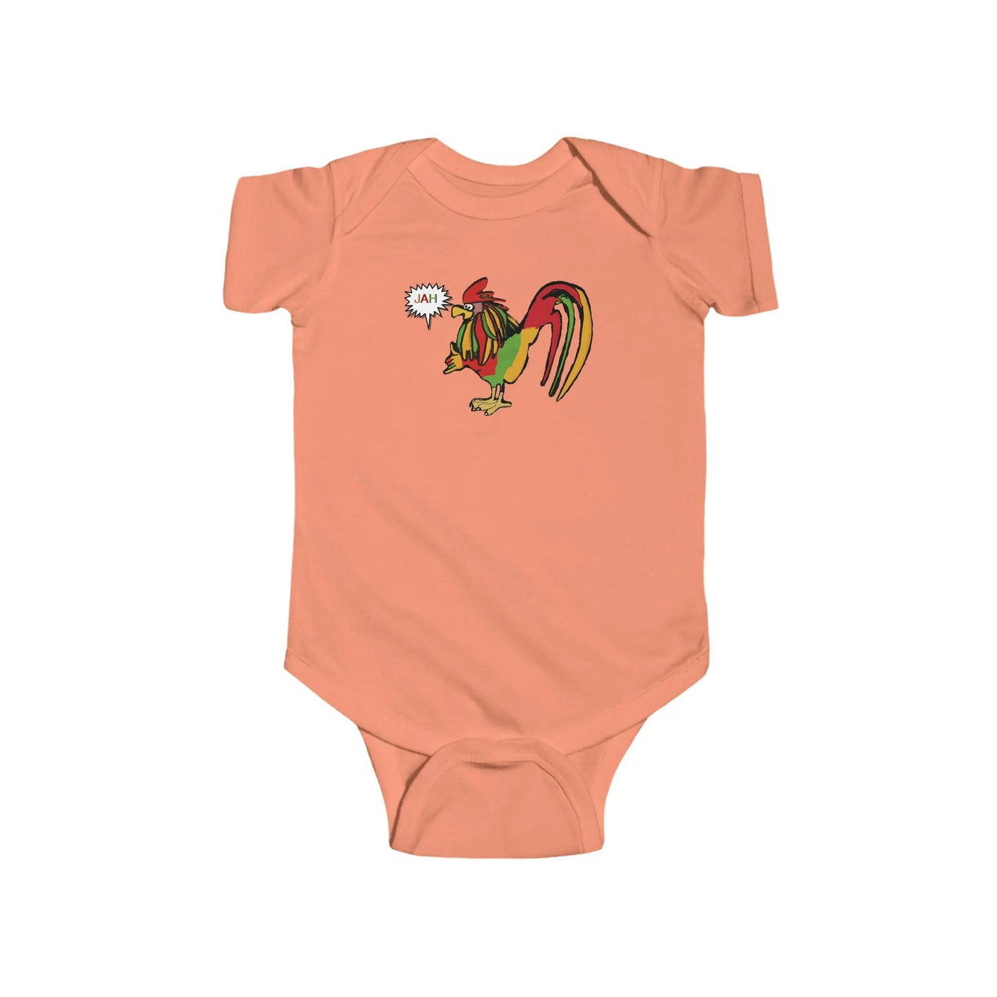 Infant Rasta Rooster Jersey Bodysuit Printify
