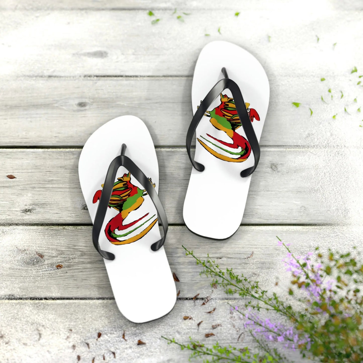 Rasta Rooster Slippas Printify