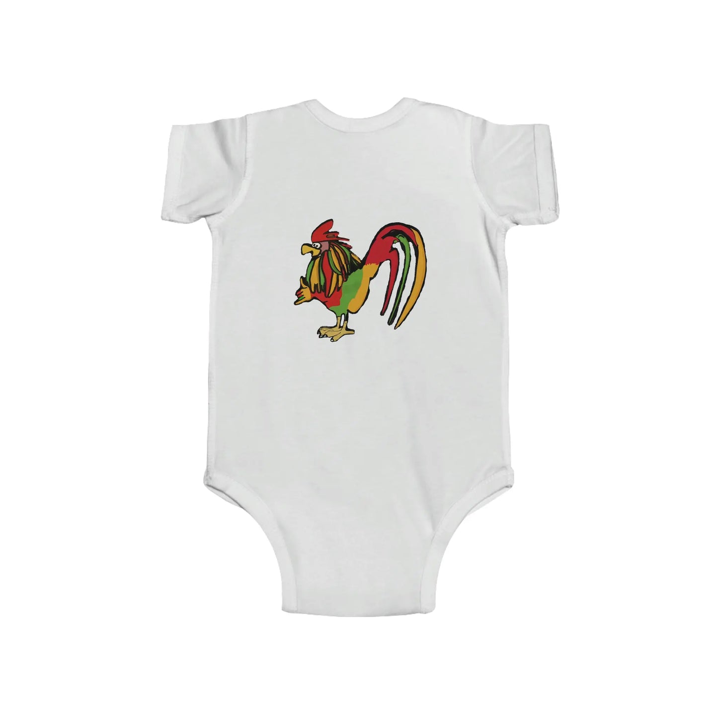 Infant Rasta Rooster Jersey Bodysuit Printify