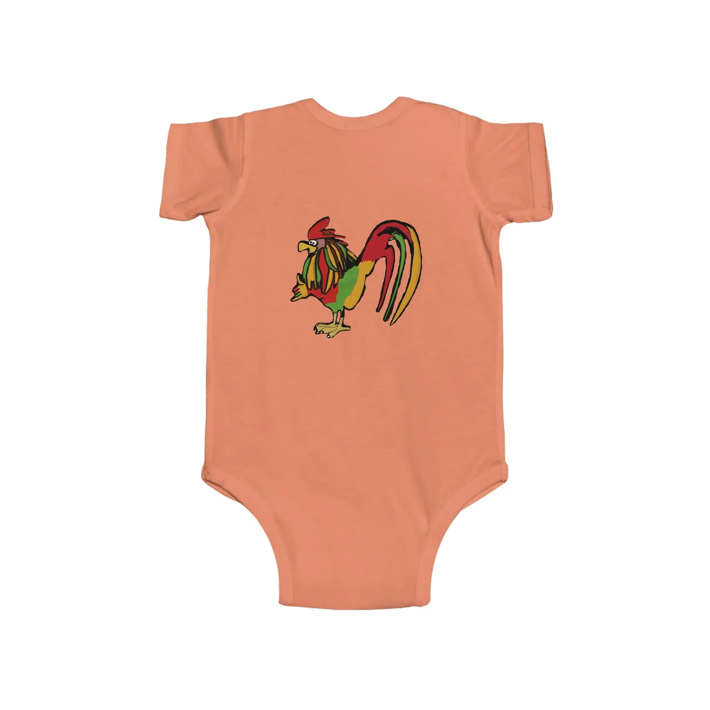 Infant Rasta Rooster Jersey Bodysuit Printify