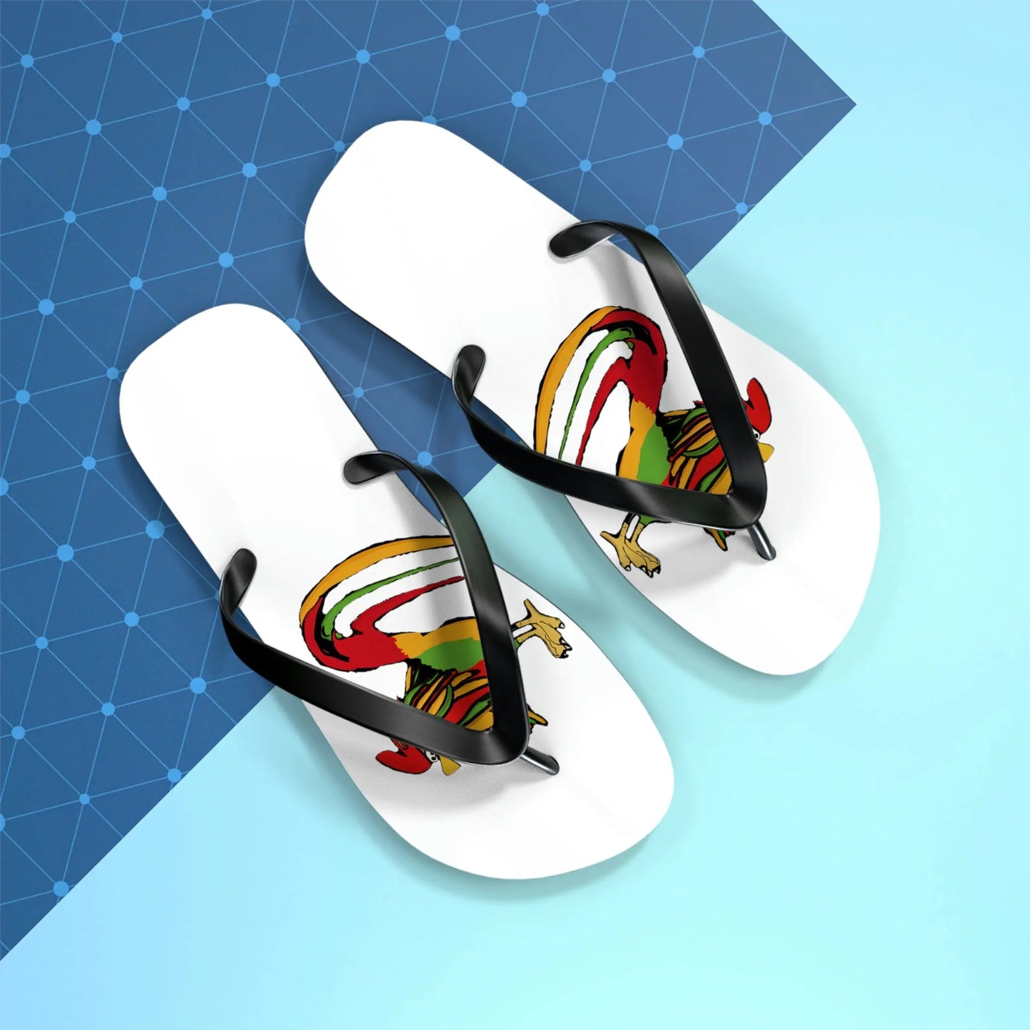 Rasta Rooster Slippas Printify