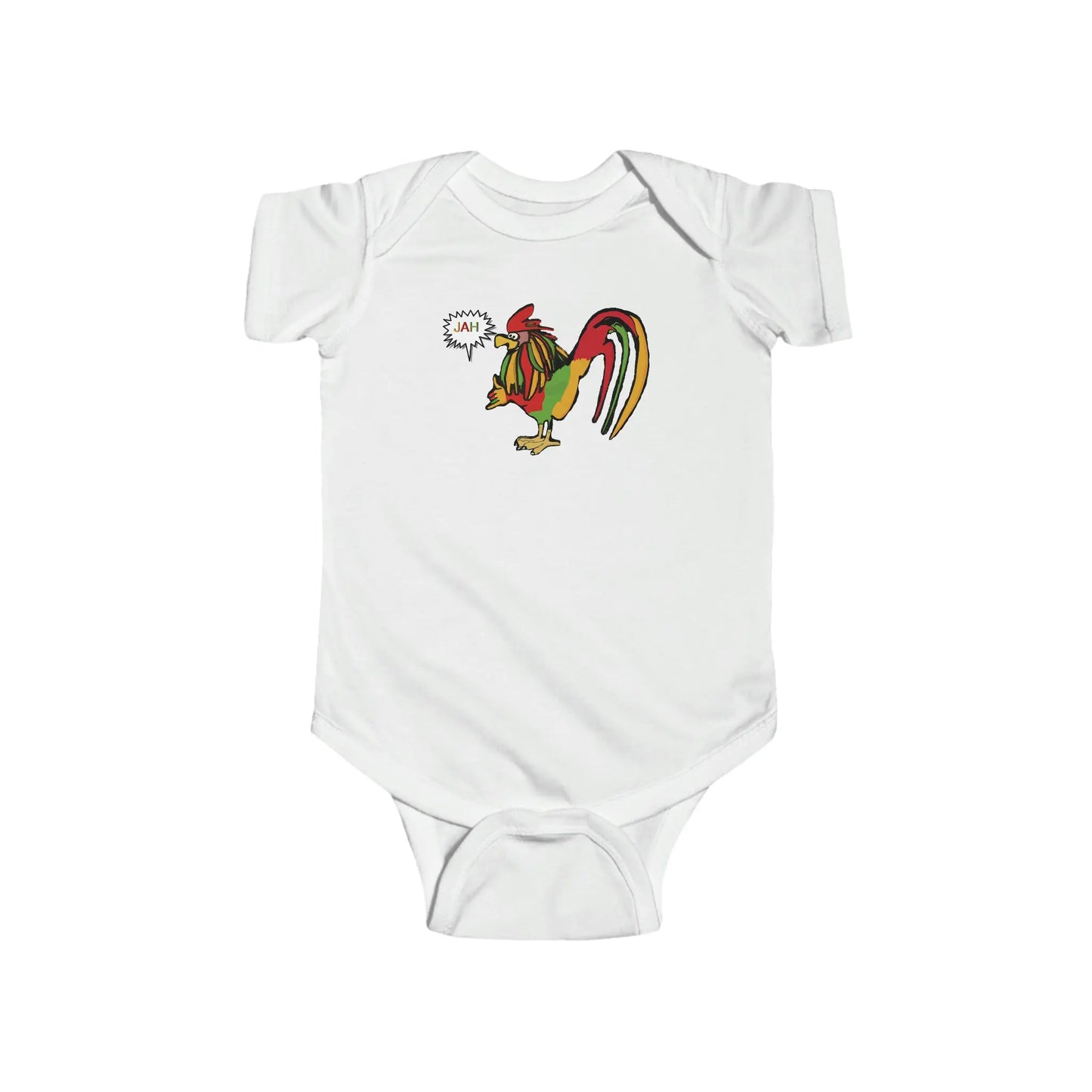 Infant Rasta Rooster Jersey Bodysuit Printify