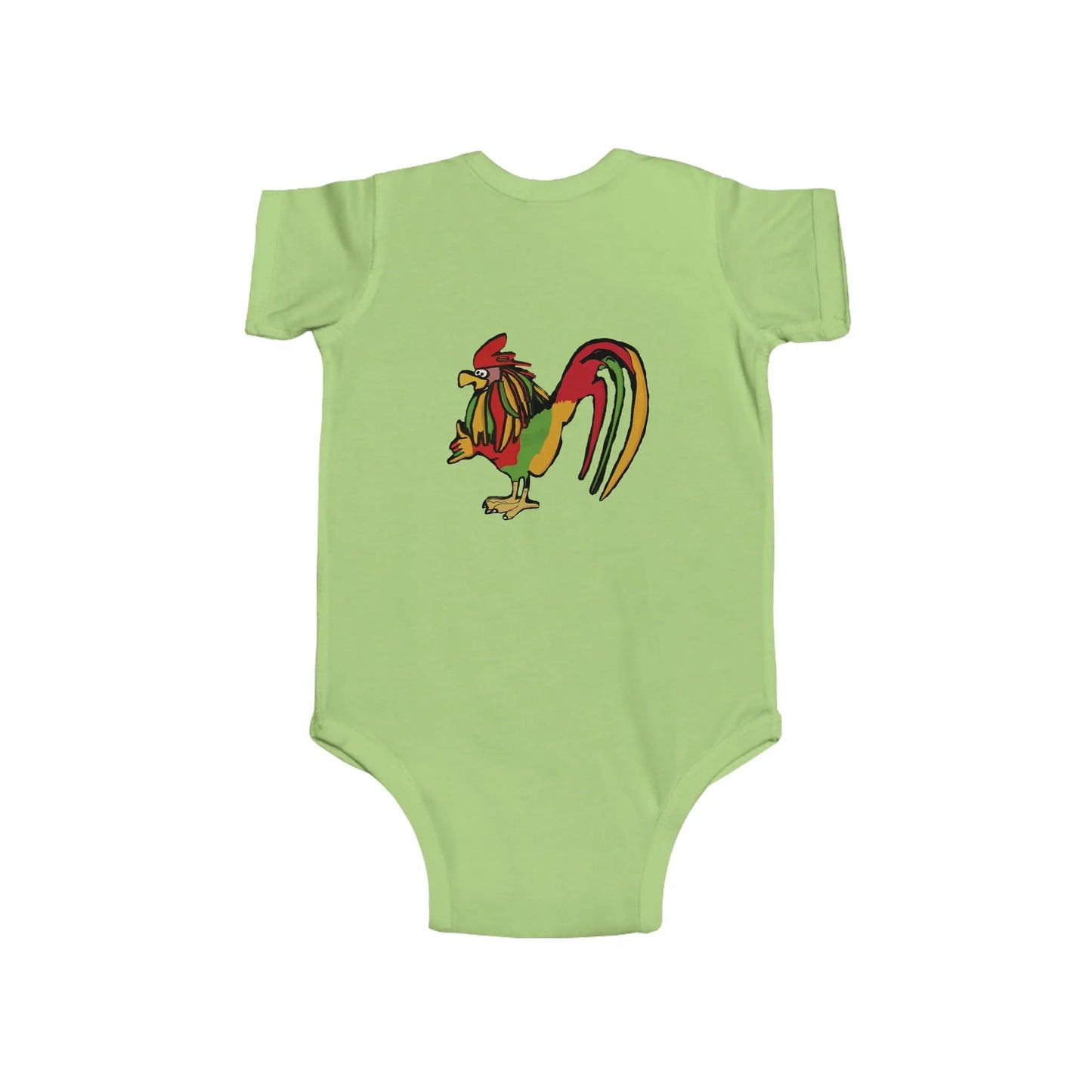 Infant Rasta Rooster Jersey Bodysuit Printify