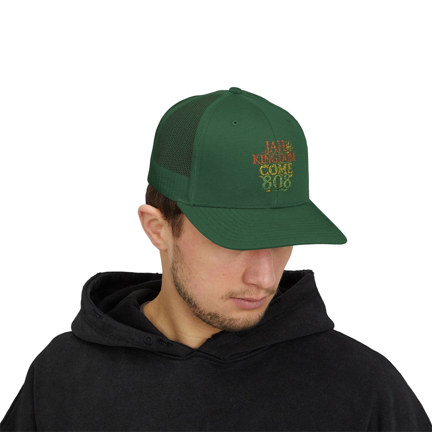 808 Love Snapback Trucker Cap — Retro Hawaiian Aloha Mesh Hat Printify
