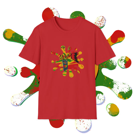 Rasta Rooster Ink Drop Tee Printify