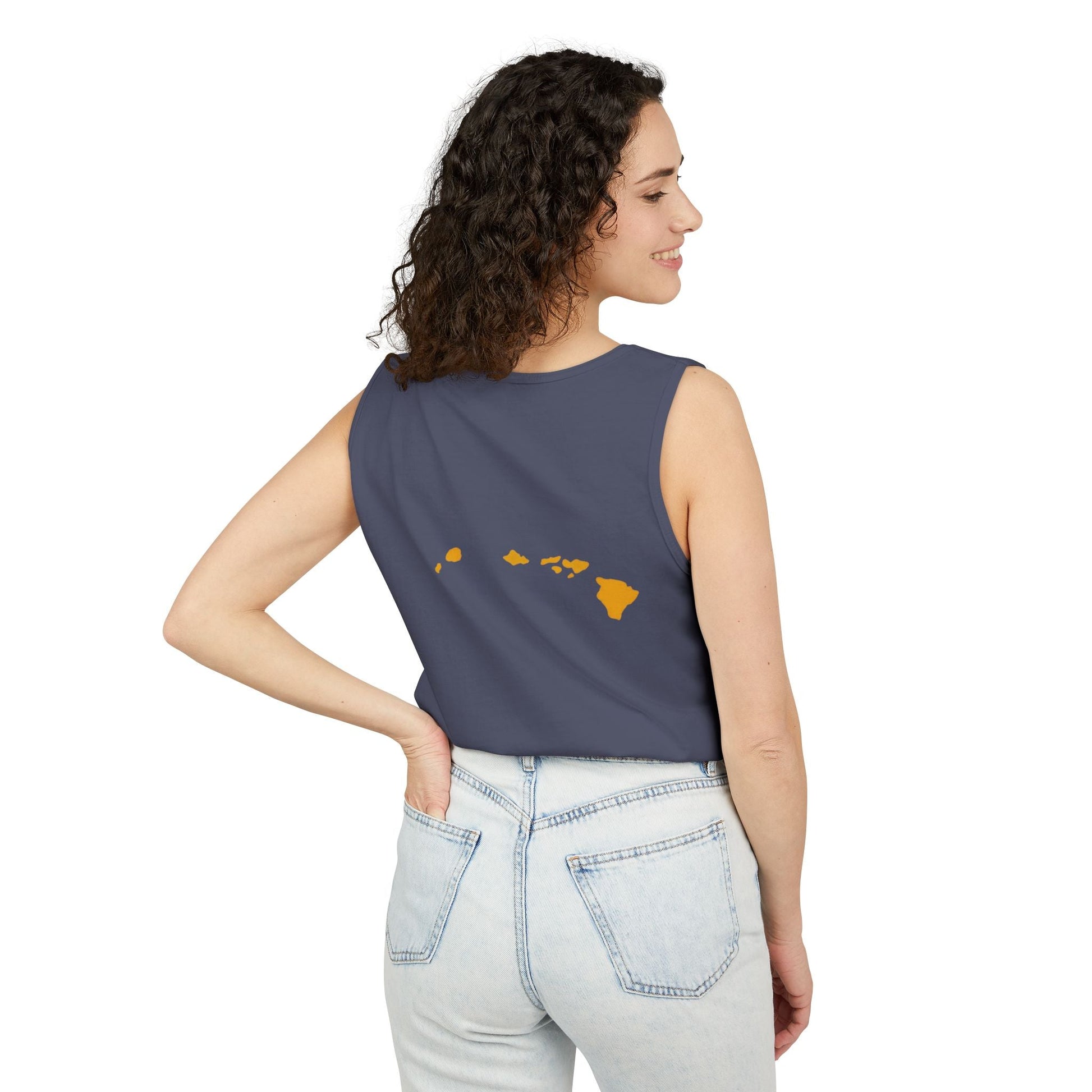 Kanaka Fyah Decorative Script Tank Top — Hawaiian Pride Graphic Tank Printify