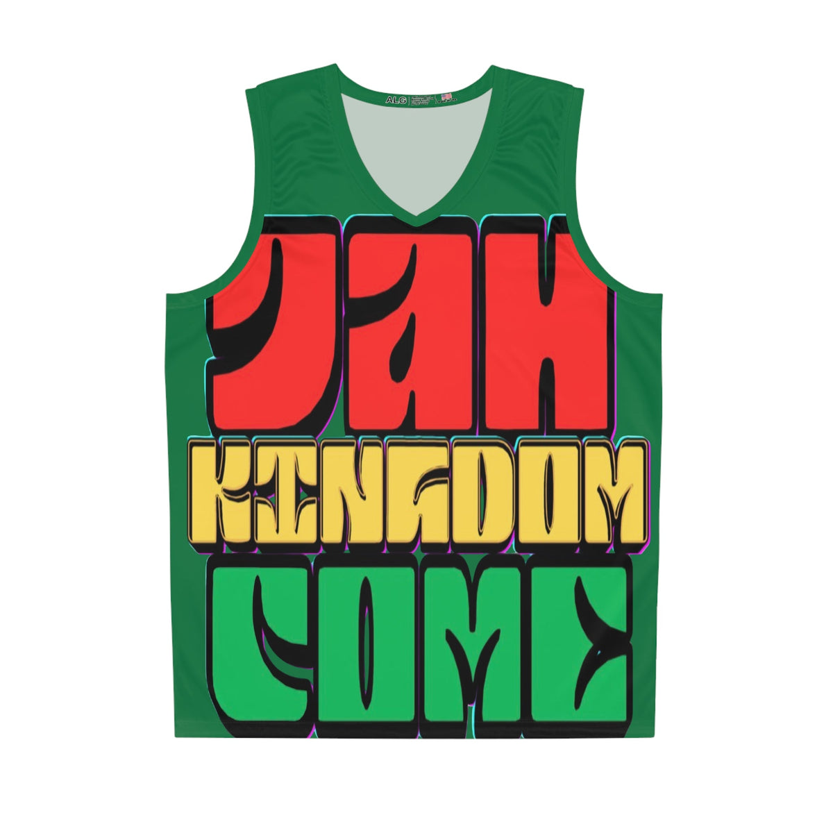 Rasta "Jah Kingdom Come" Basketball Jersey – Reggae AOP Tank Printify