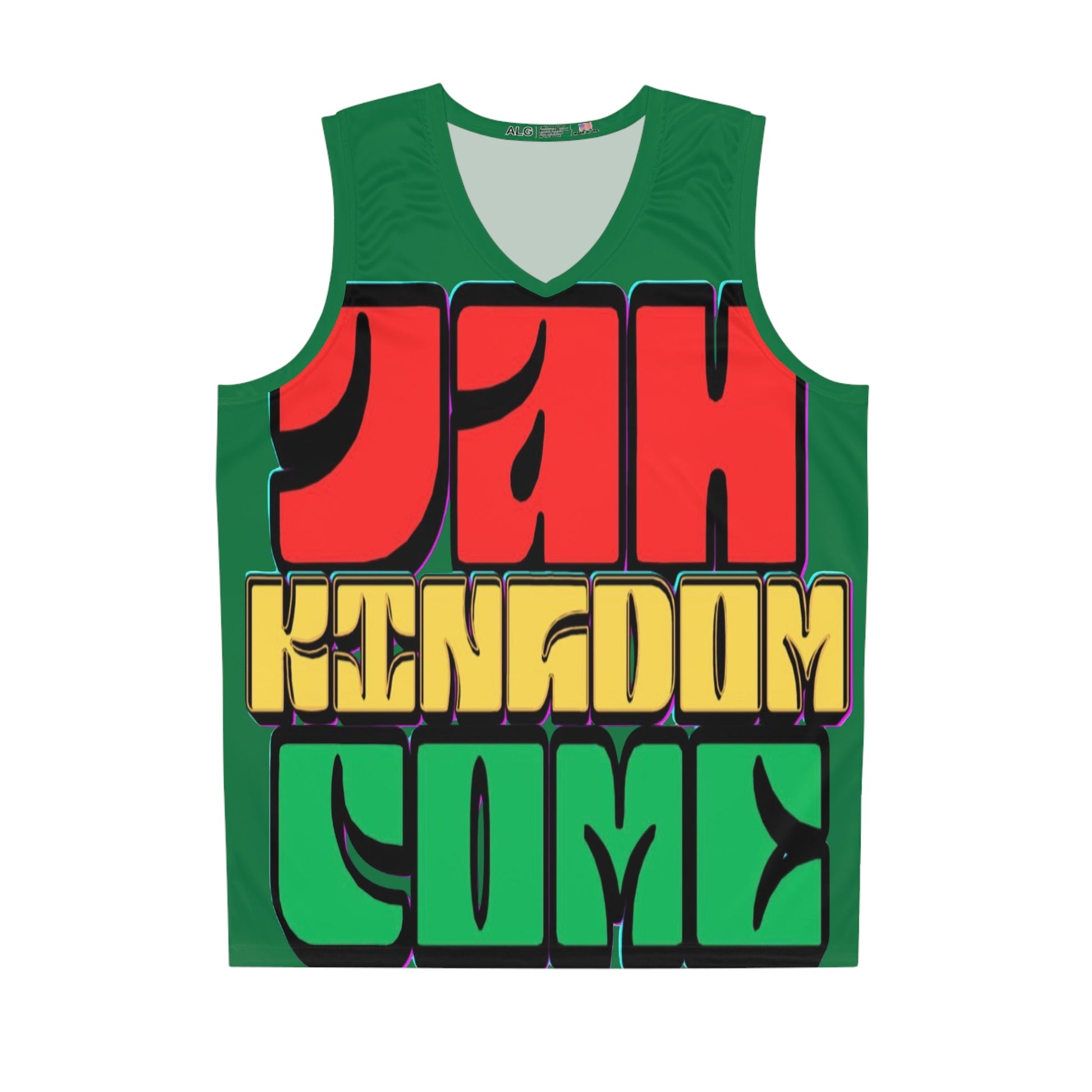 Rasta "Jah Kingdom Come" Basketball Jersey – Reggae AOP Tank Printify