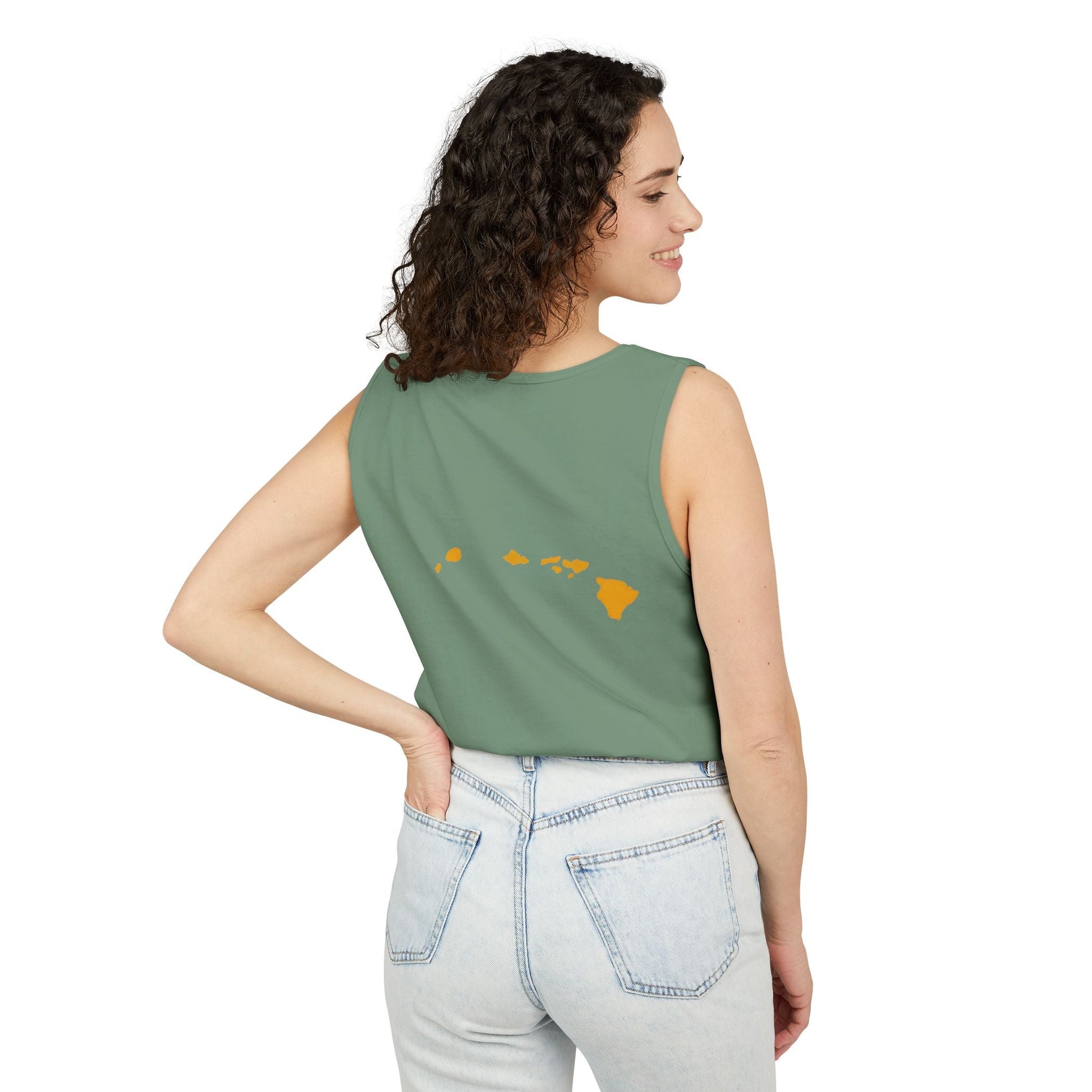 Kanaka Fyah Decorative Script Tank Top — Hawaiian Pride Graphic Tank Printify