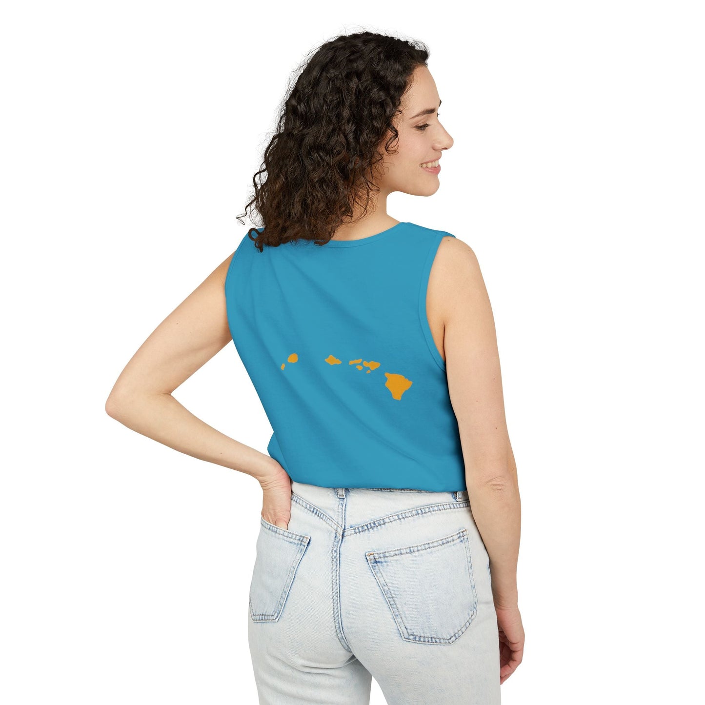 Kanaka Fyah Decorative Script Tank Top — Hawaiian Pride Graphic Tank Printify
