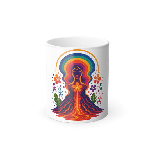 Color Morphing Mug — Rainbow Goddess Heat-Change Ceramic Mug (11 oz) Printify