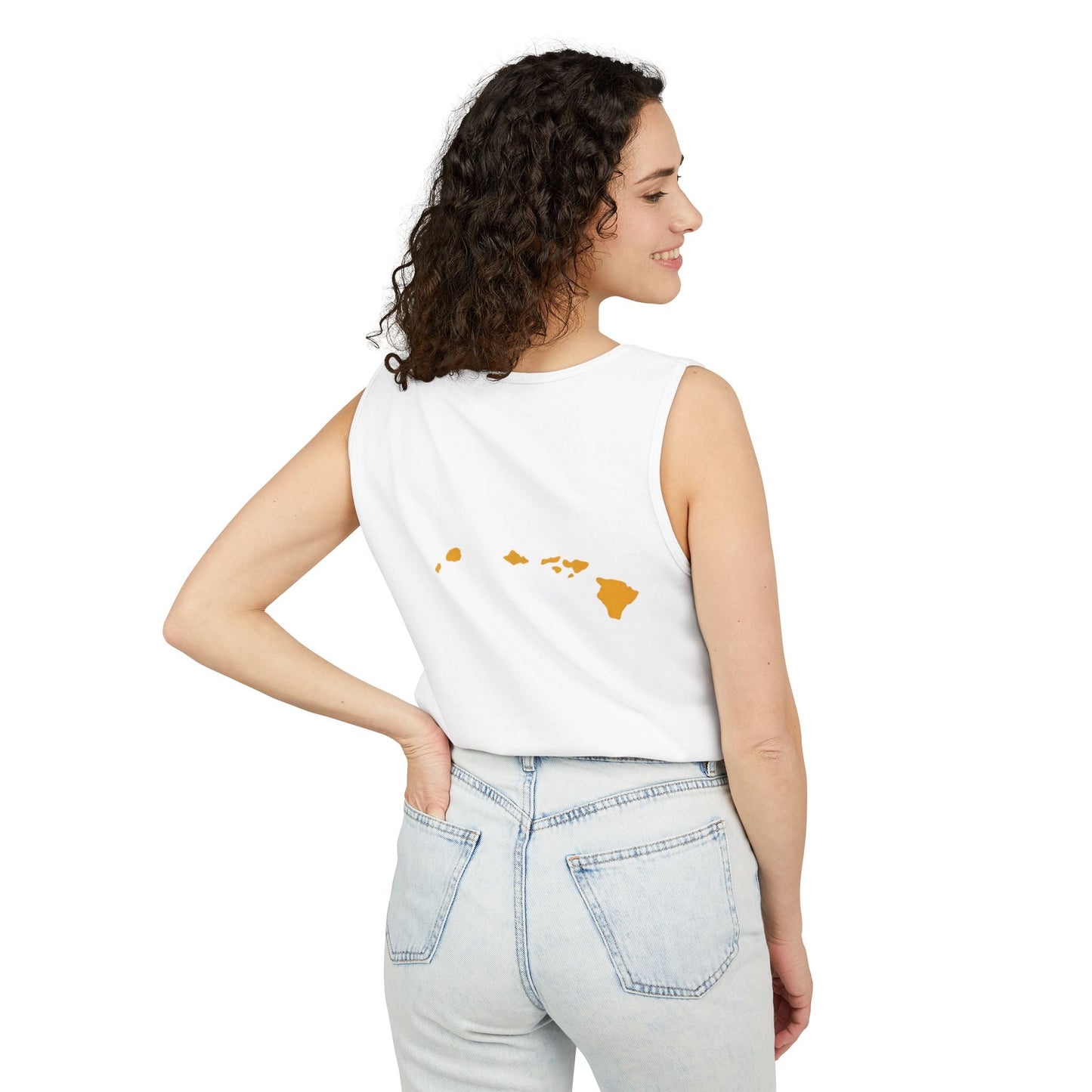 Kanaka Fyah Decorative Script Tank Top — Hawaiian Pride Graphic Tank Printify