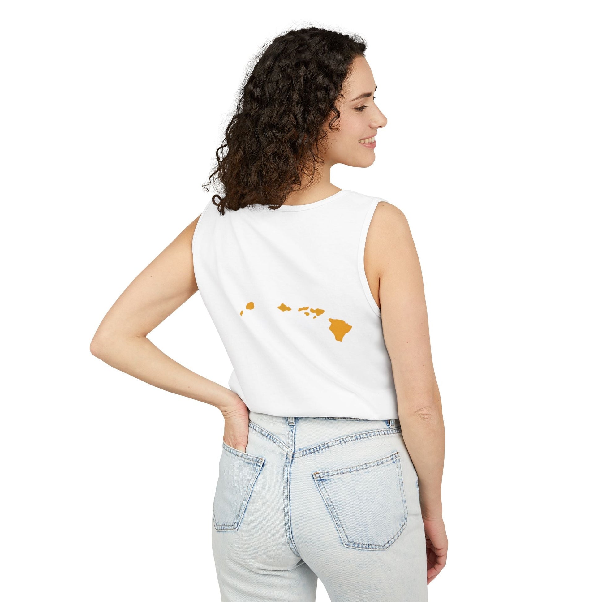 Kanaka Fyah Decorative Script Tank Top — Hawaiian Pride Graphic Tank Printify