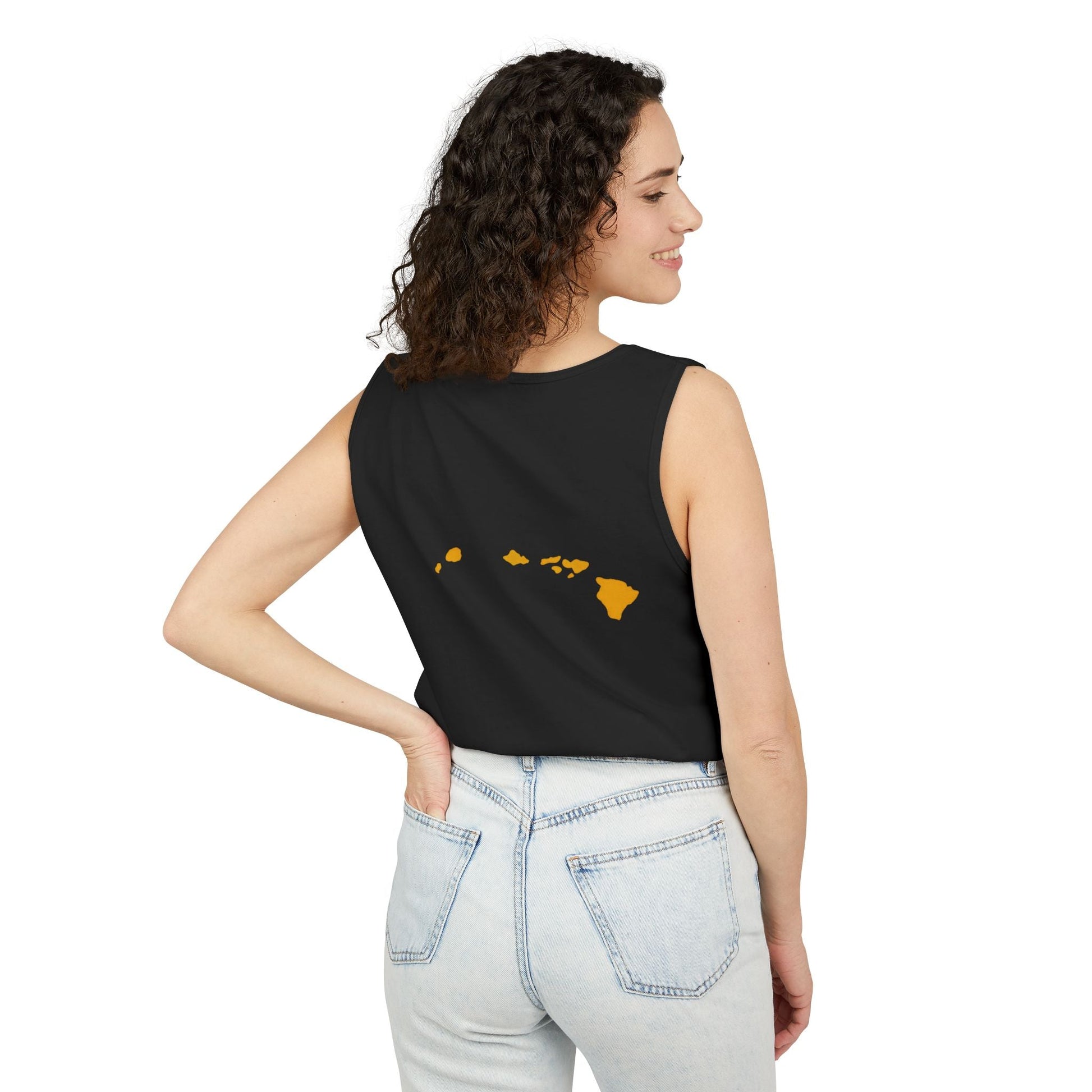 Kanaka Fyah Decorative Script Tank Top — Hawaiian Pride Graphic Tank Printify