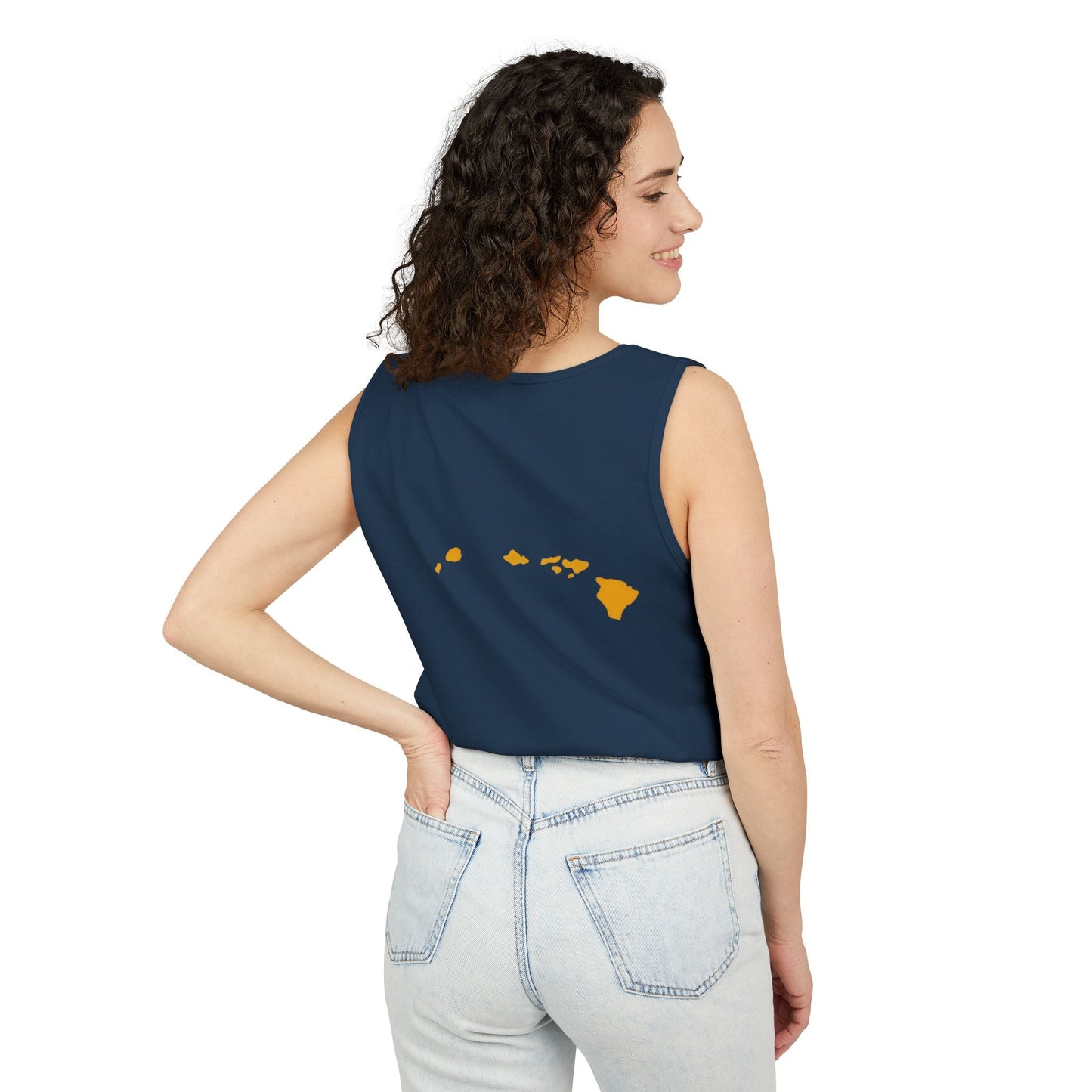 Kanaka Fyah Decorative Script Tank Top — Hawaiian Pride Graphic Tank Printify