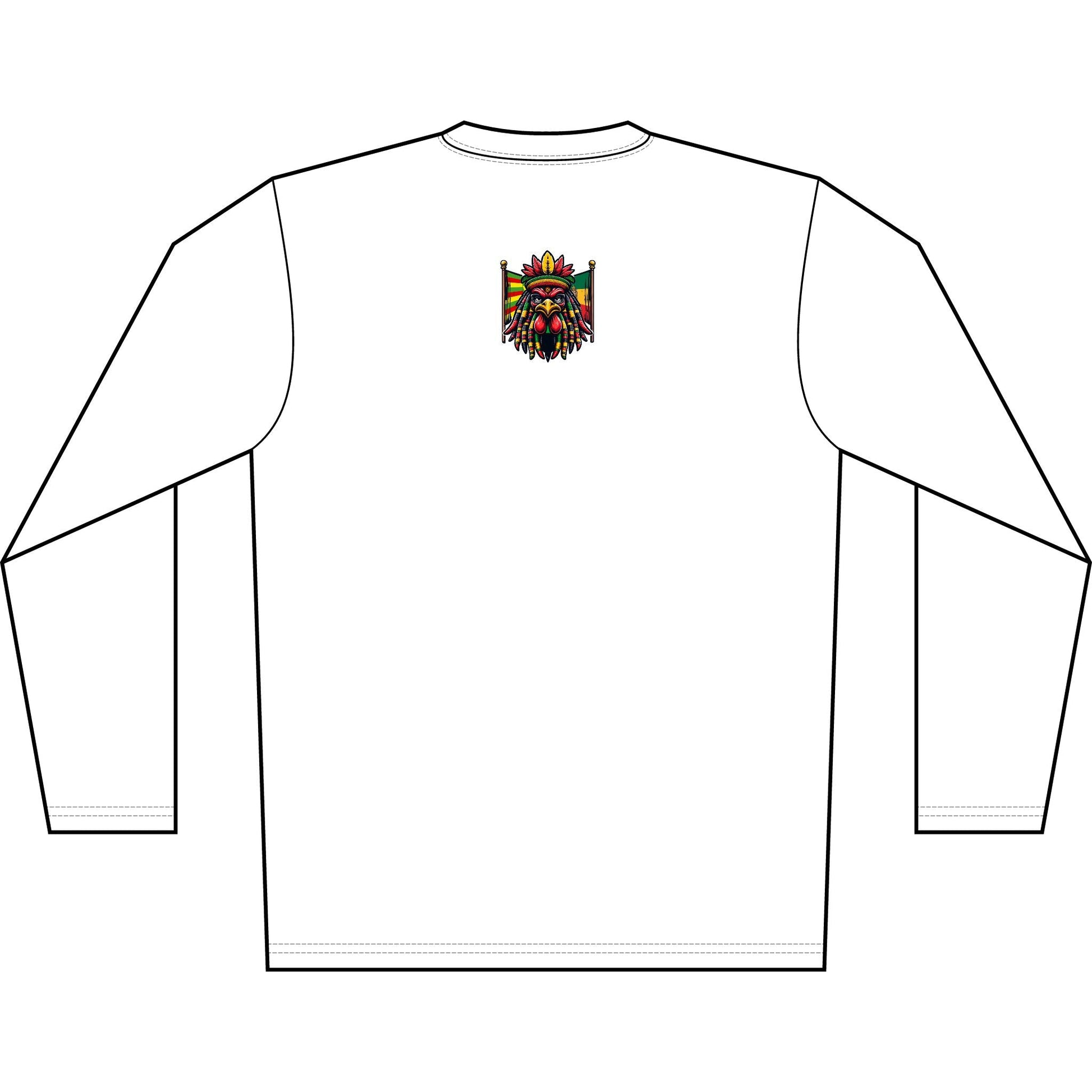 Long Sleeve Shirt — "Jah Kingdom Come" Rasta Reggae Graphic Printify