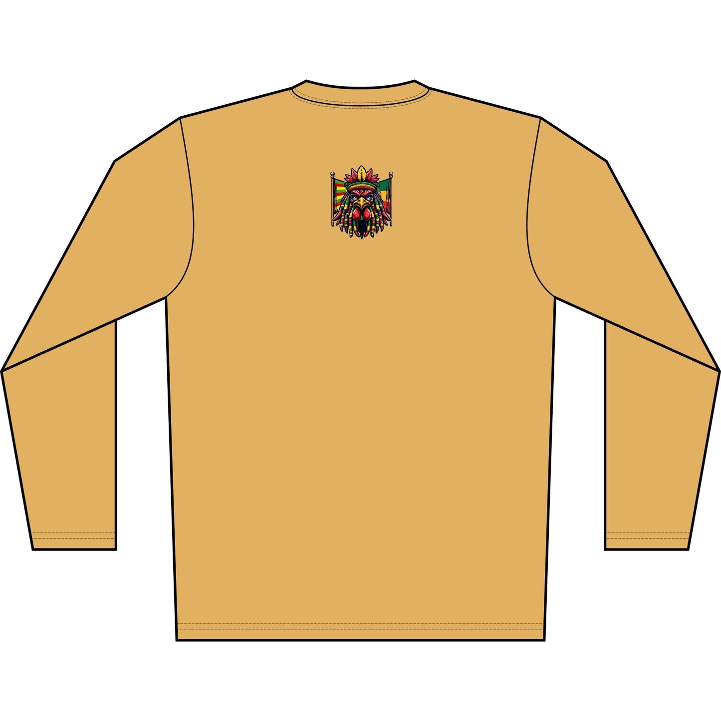 Long Sleeve Shirt — "Jah Kingdom Come" Rasta Reggae Graphic Printify
