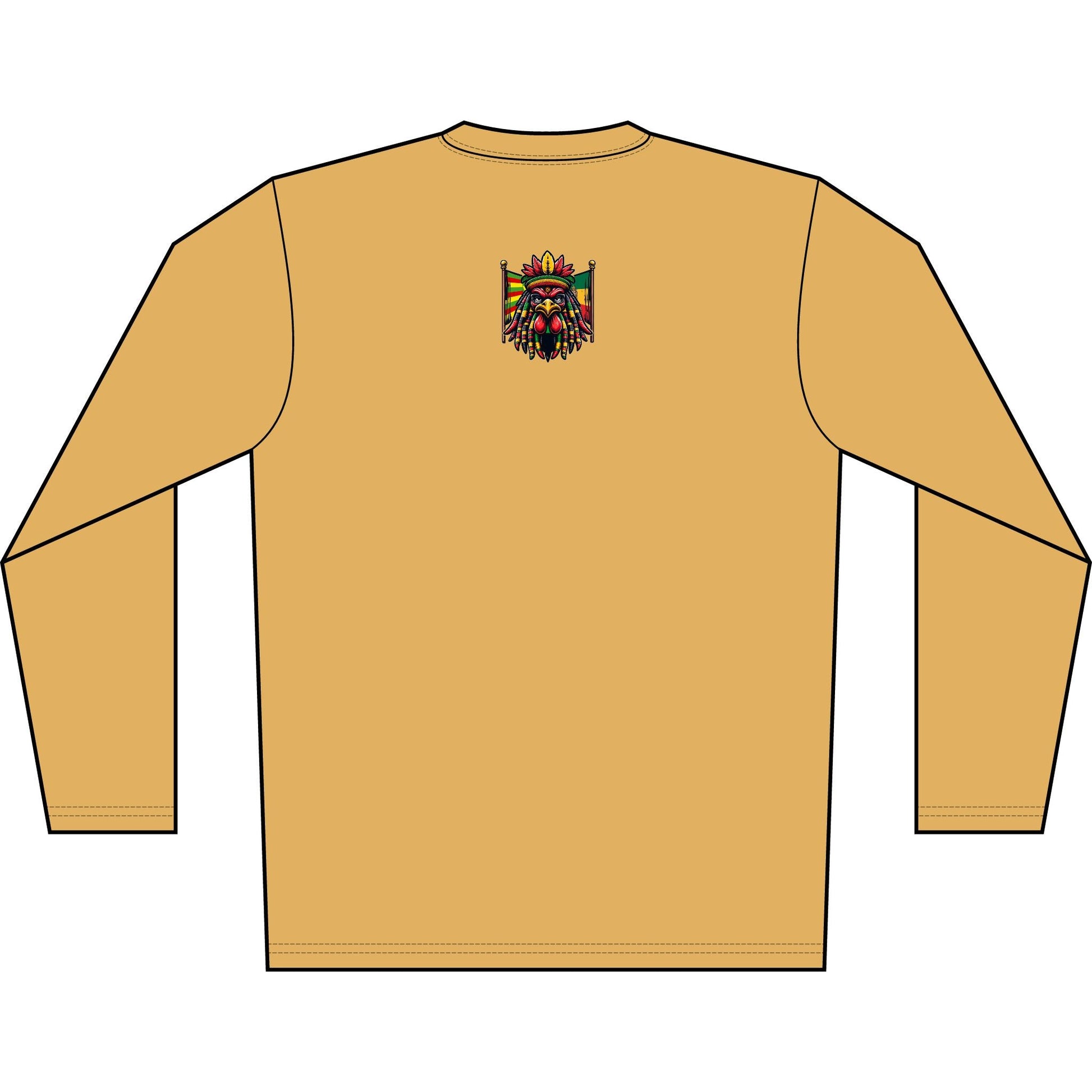 Long Sleeve Shirt — "Jah Kingdom Come" Rasta Reggae Graphic Printify