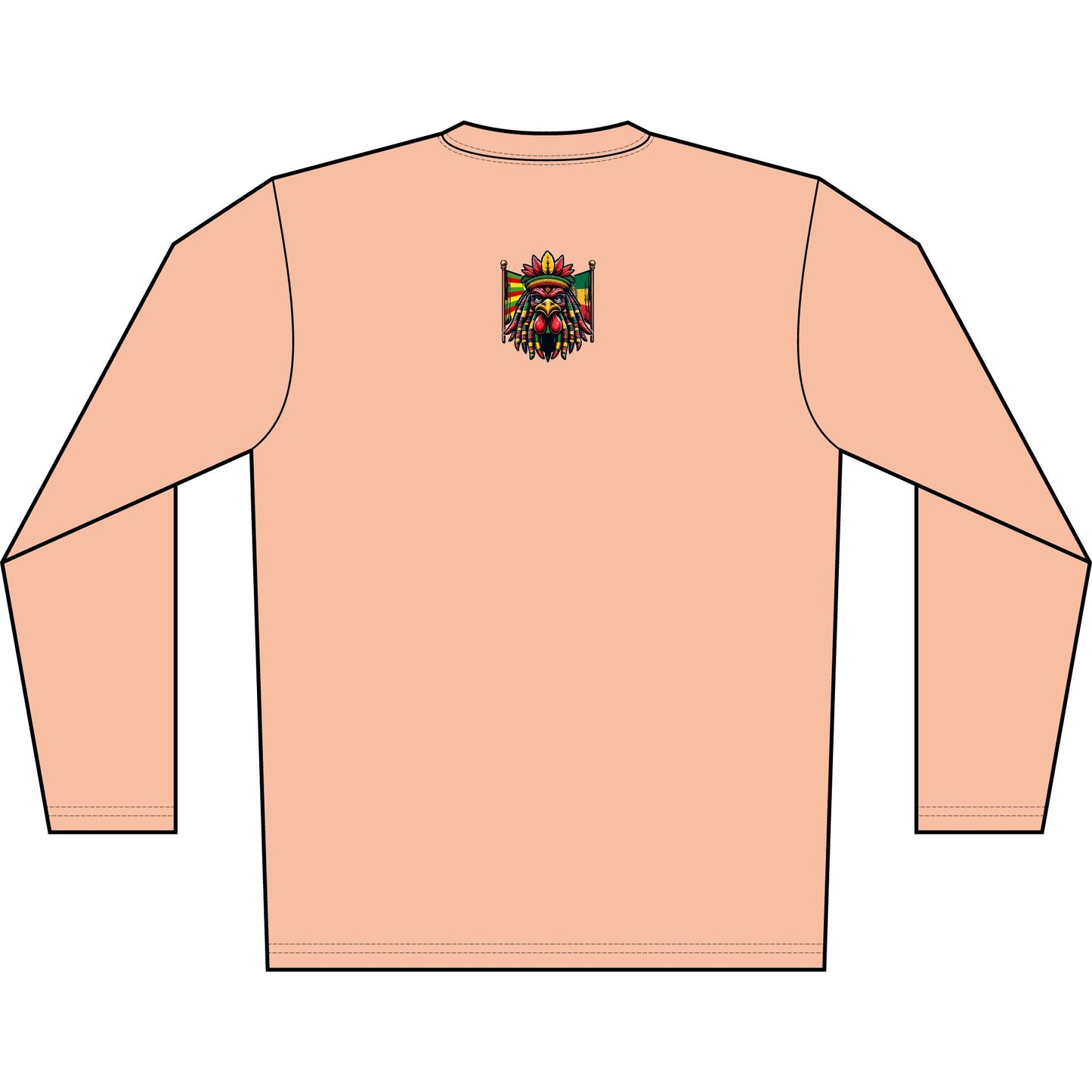Long Sleeve Shirt — "Jah Kingdom Come" Rasta Reggae Graphic Printify