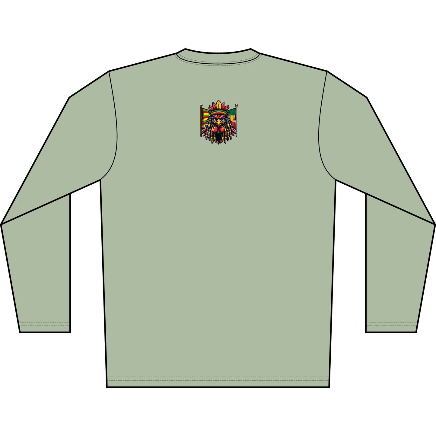 Long Sleeve Shirt — "Jah Kingdom Come" Rasta Reggae Graphic Printify