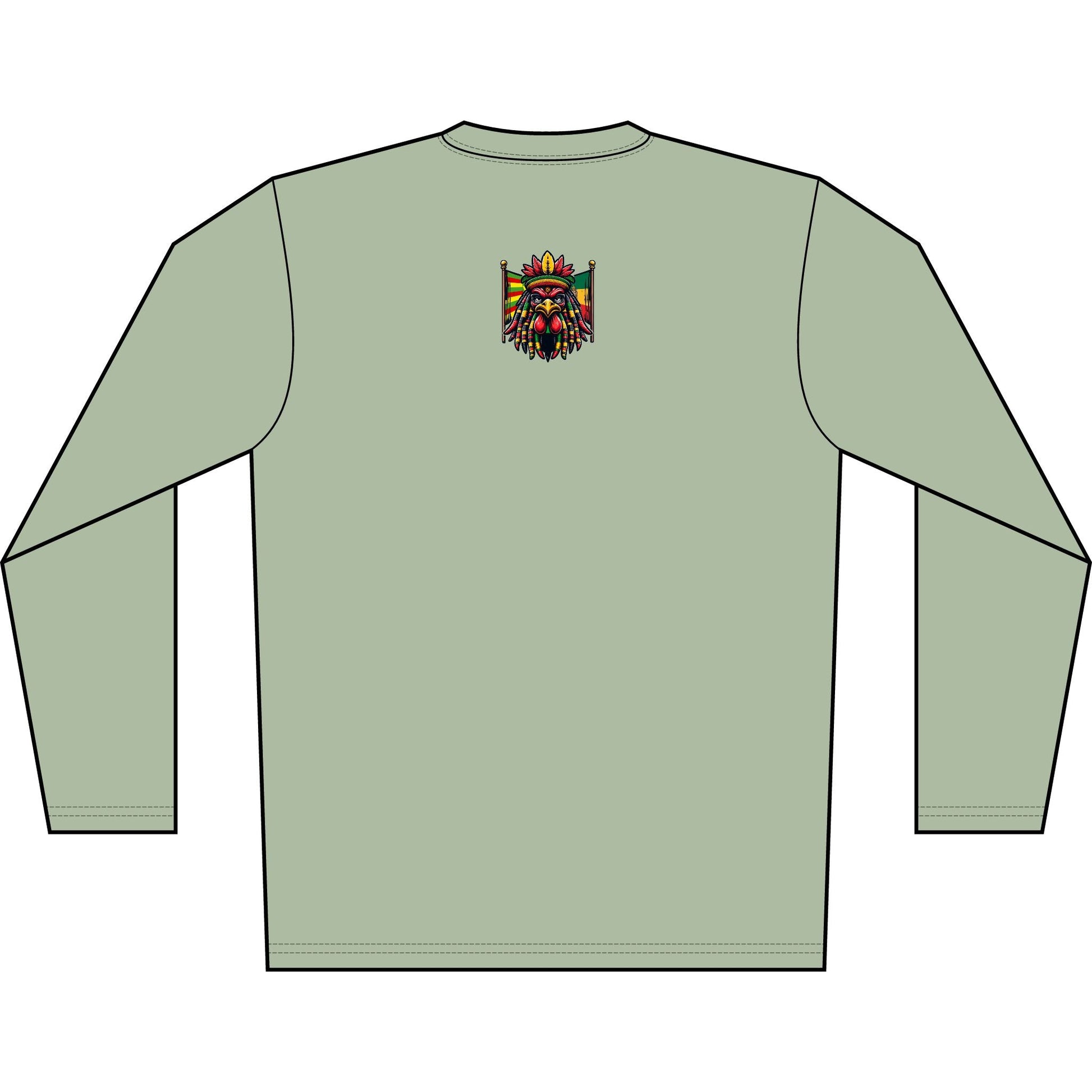 Long Sleeve Shirt — "Jah Kingdom Come" Rasta Reggae Graphic Printify