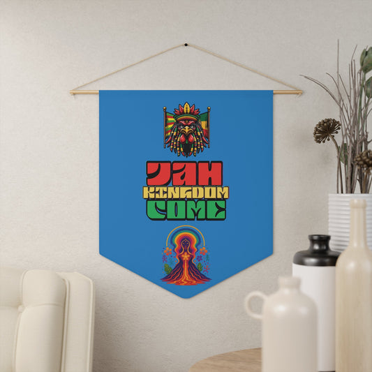 Jah Kingdom Come Reggae Wall Pennant – Rasta Lion Banner Printify