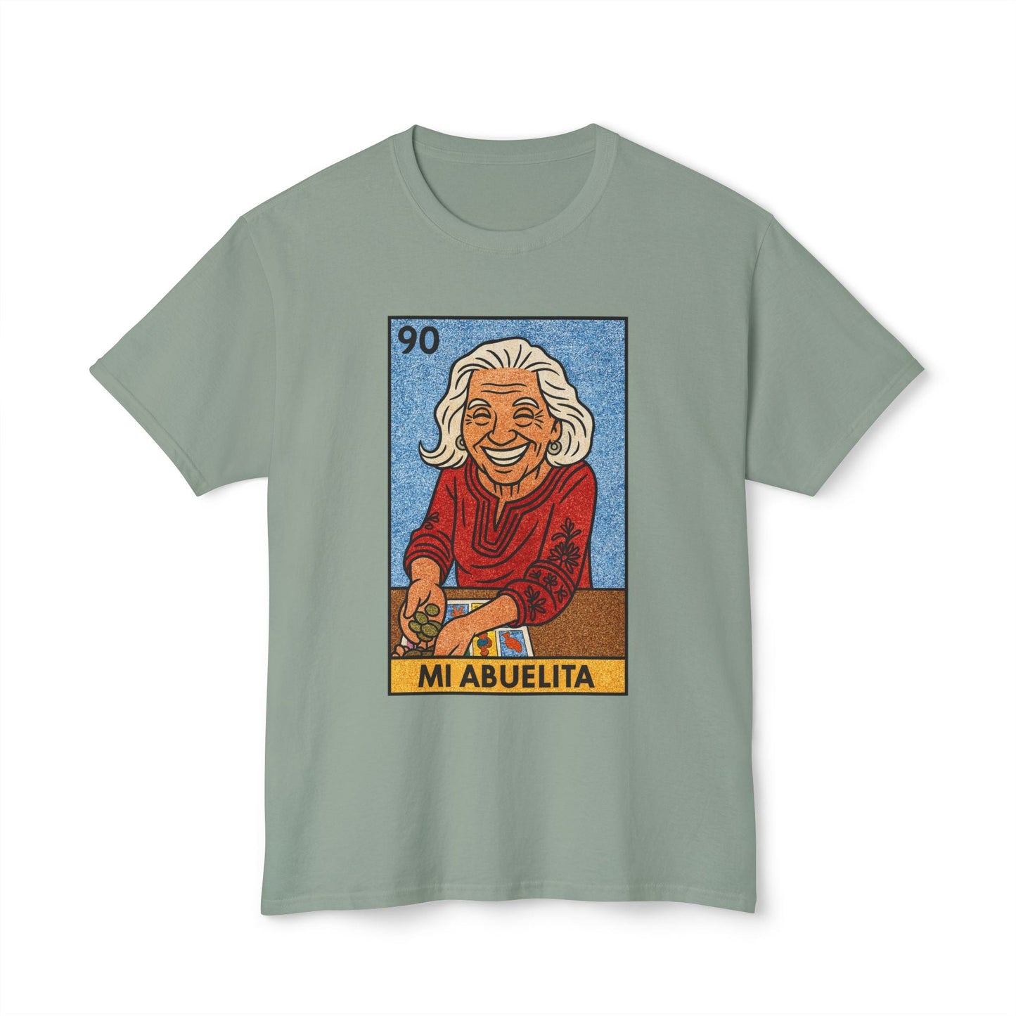 Mi Abuelita Lotería Card T-Shirt — Vintage Hispanic Grandma Tribute Printify
