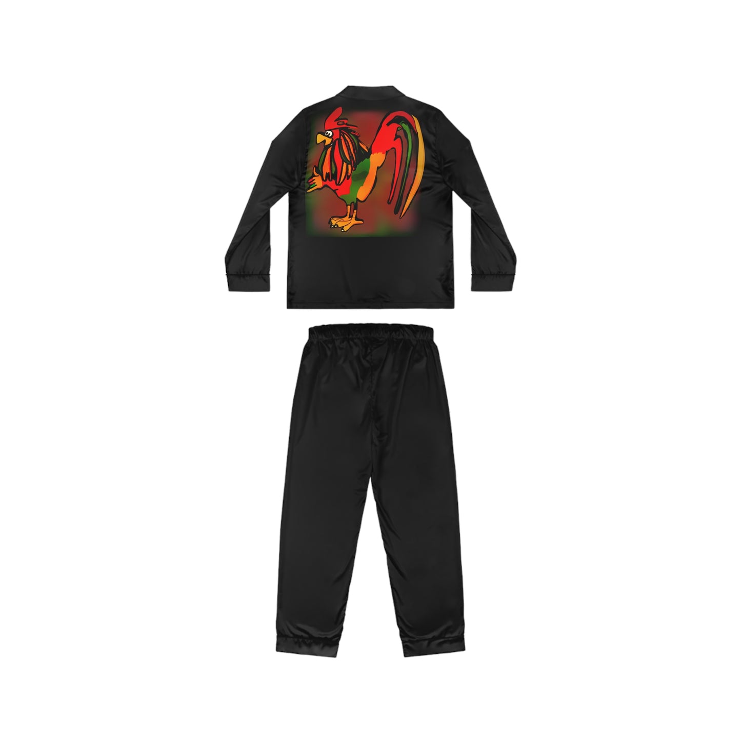 Women's Satin Rasta Rooster Pajamas Printify